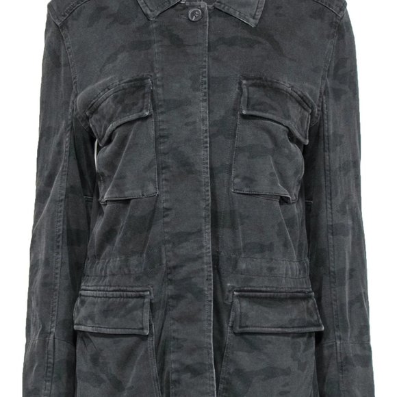 James Perse Distressed Camo Jacket XL - Picture 4 of 10